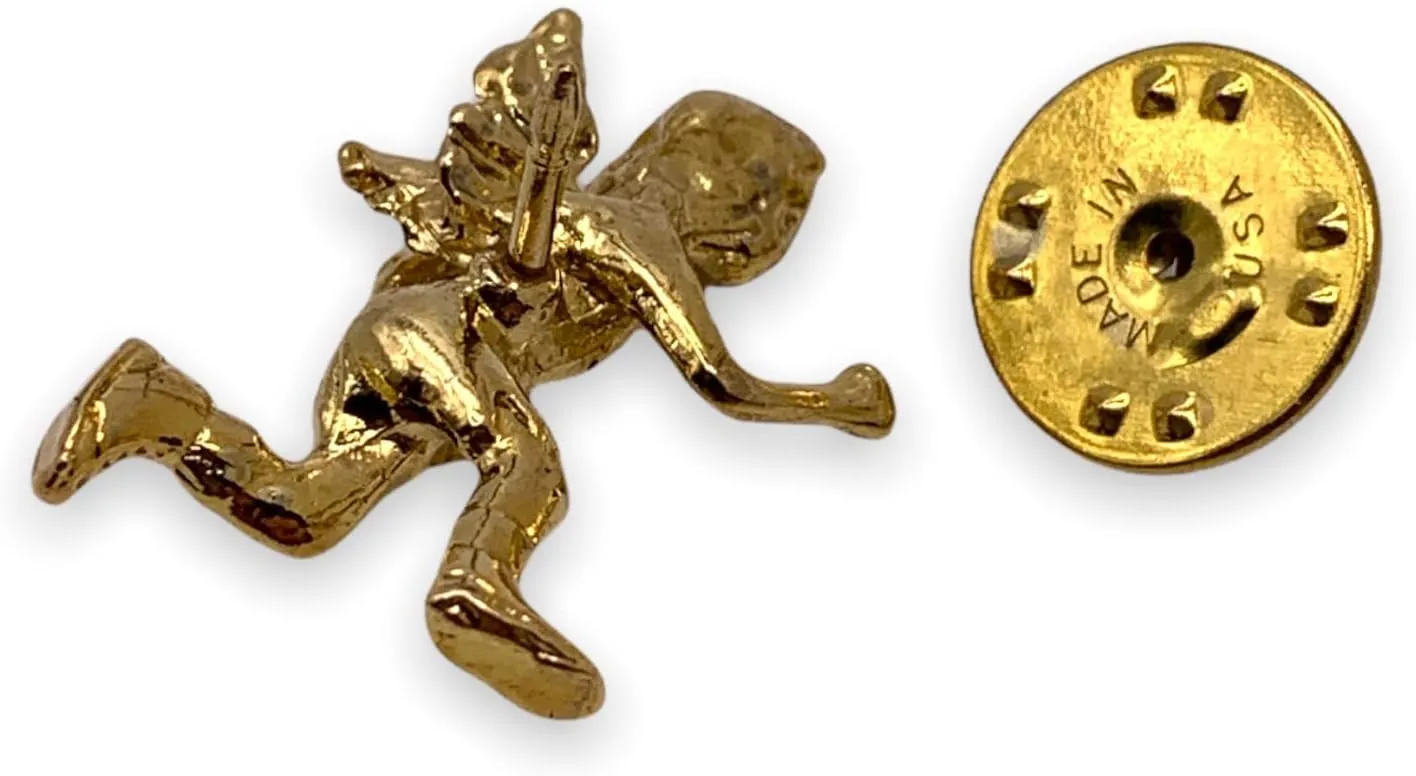 Running Guardian Angel Lapel Pin by StockPins - Gold Angel Pin for Good Luck and Protection While Running or Jogging, For Runners