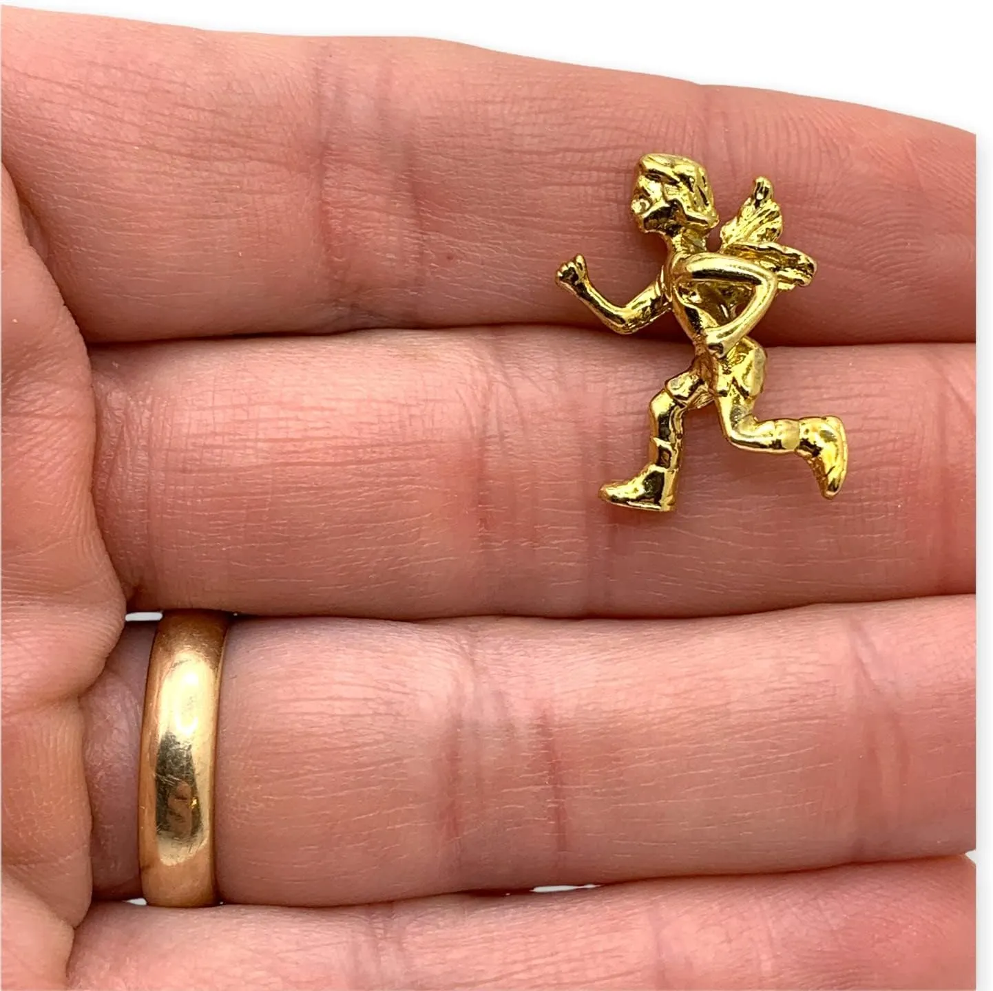 Running Guardian Angel Lapel Pin by StockPins - Gold Angel Pin for Good Luck and Protection While Running or Jogging, For Runners