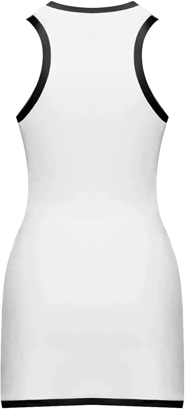 Sleeveless Summer Dresses for Women Mock Neck 1/4 Zip Up Mini Dress Trendy Spring Casual Beach Vacation Outfits 2025