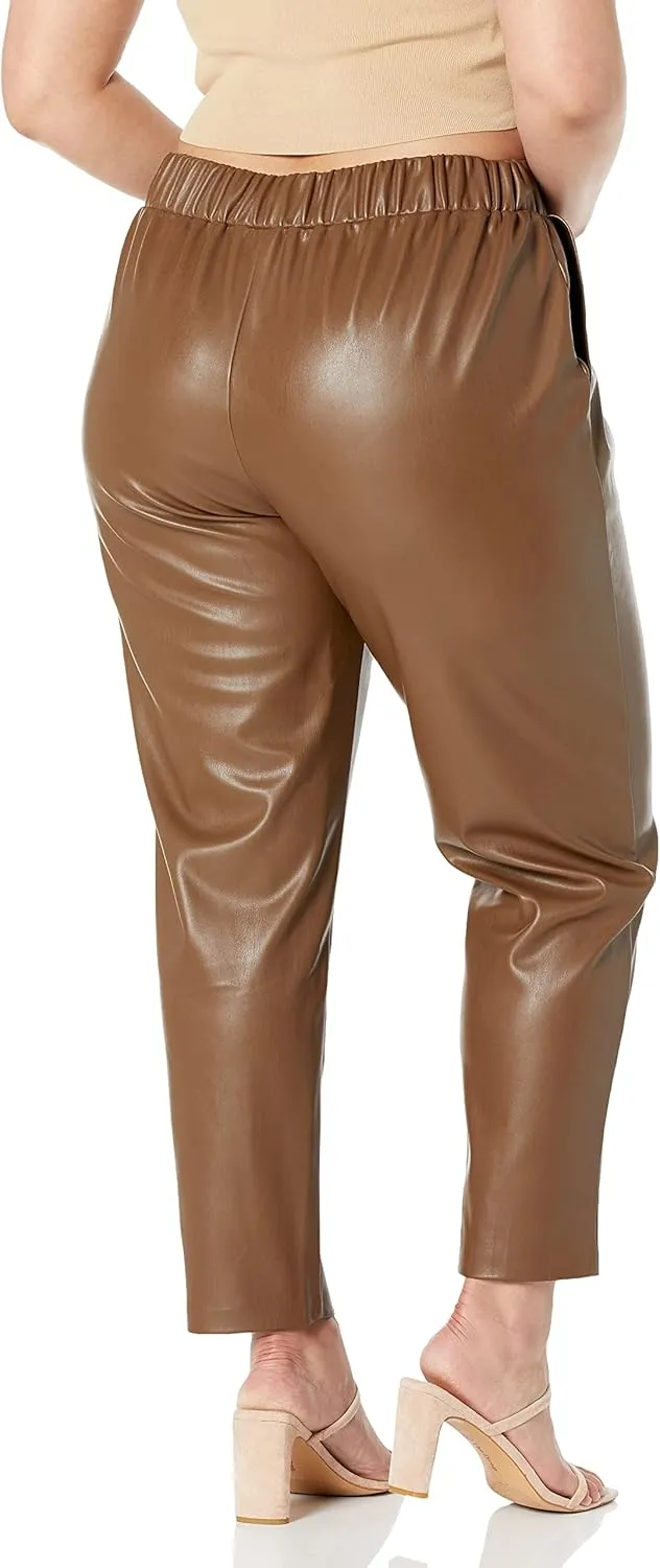 The Drop Women's @Lisadnyc Vegan Leather Pull-on Jogger