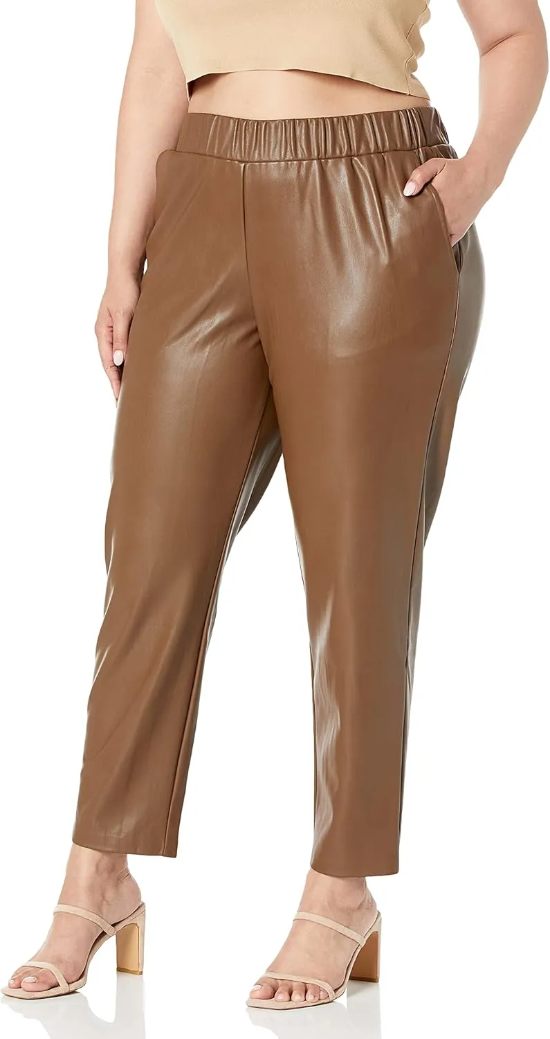 The Drop Women's @Lisadnyc Vegan Leather Pull-on Jogger