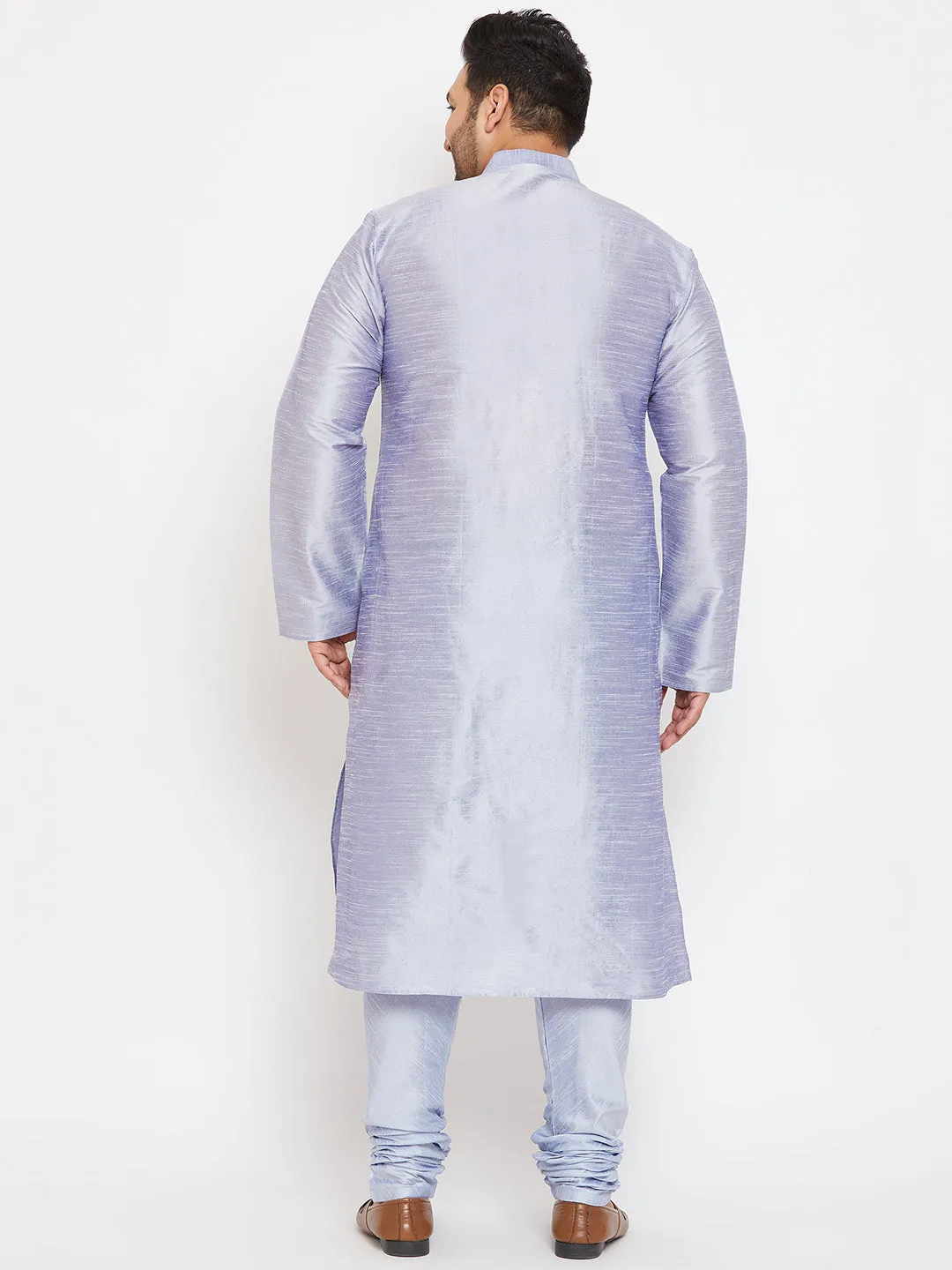 VASTRAMAY Lavender Silk Blend Kurta Set