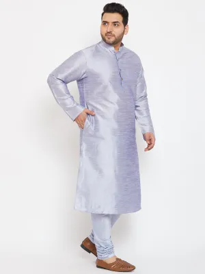 VASTRAMAY Lavender Silk Blend Kurta Set