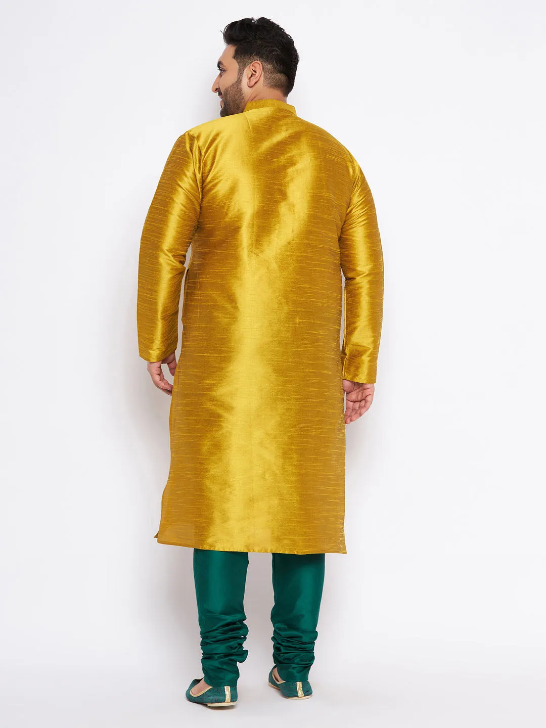 Vastramay Mustard Silk Blend Kurta Set