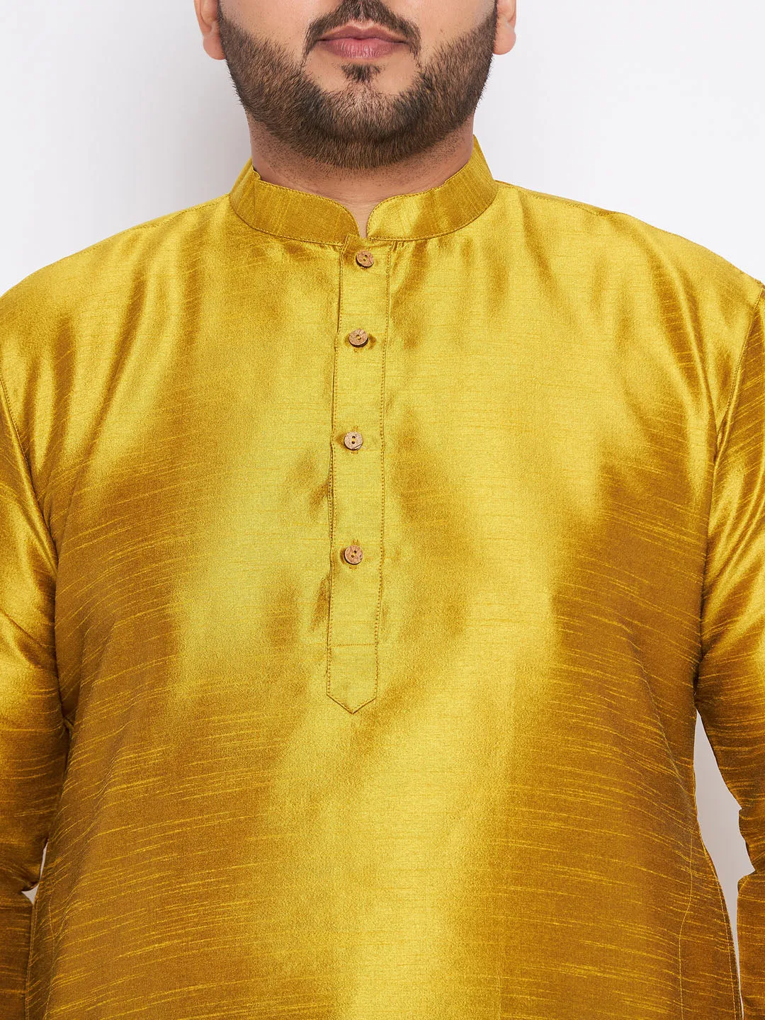 Vastramay Mustard Silk Blend Kurta Set