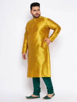 Vastramay Mustard Silk Blend Kurta Set