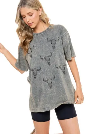 Vintage Denim Longhorn Graphic T-Shirt