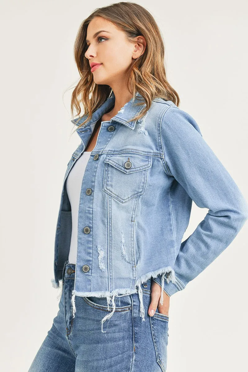 Vintage Frayed Hem Jacket