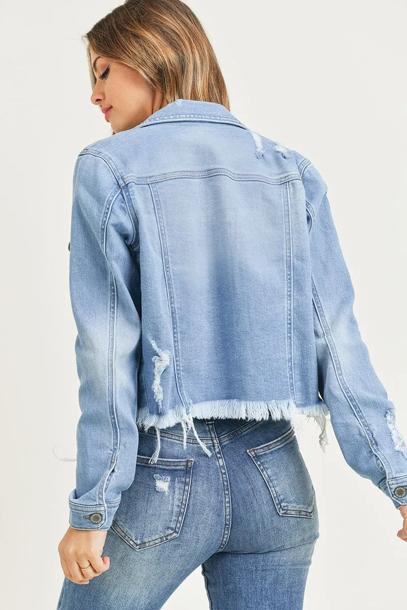 Vintage Frayed Hem Jacket