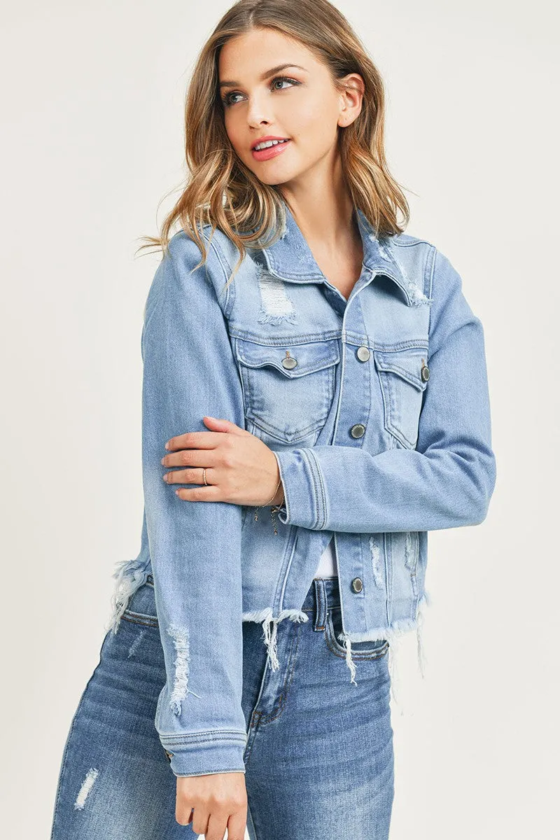 Vintage Frayed Hem Jacket