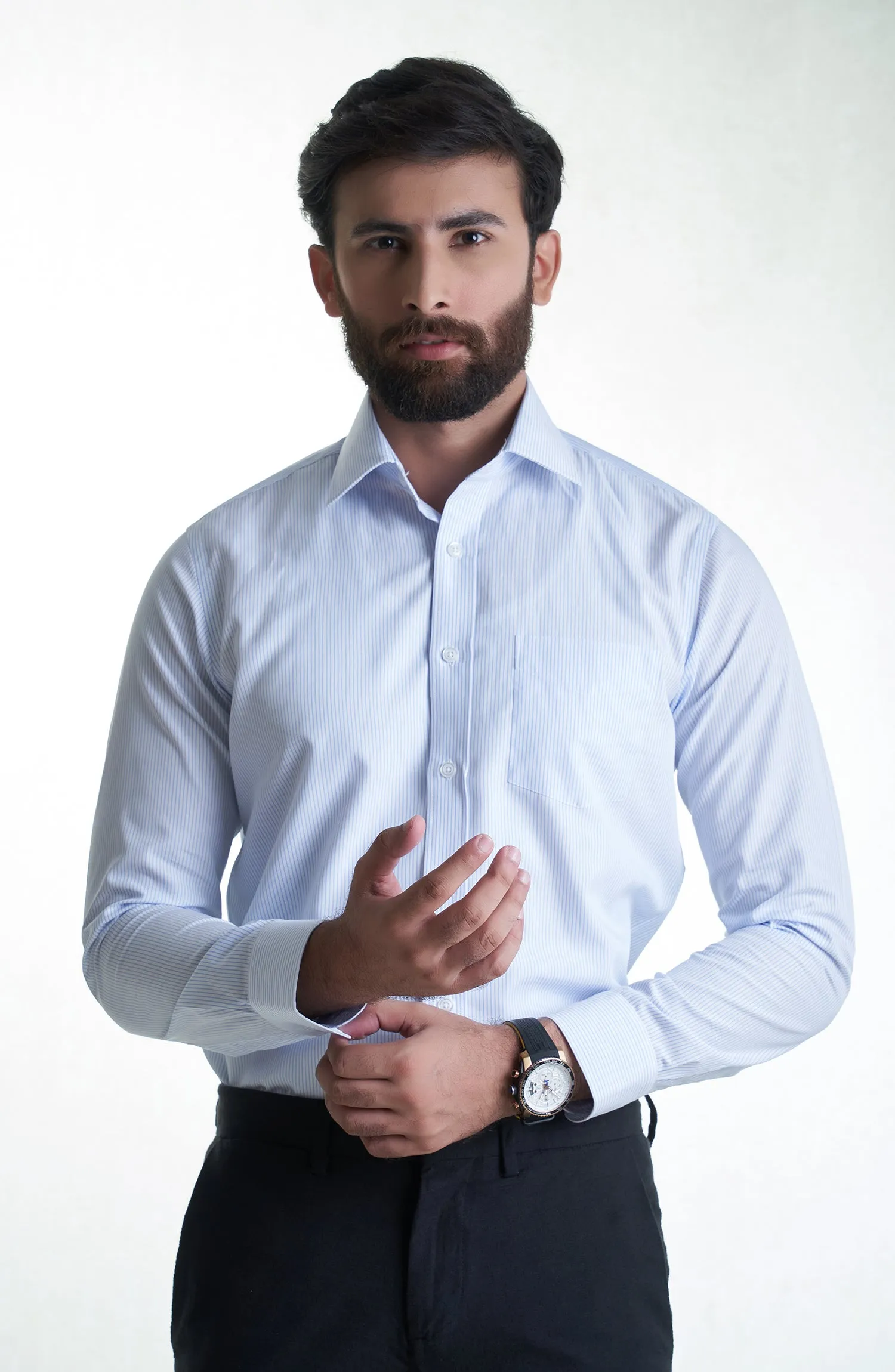 White/Blue Cotton Shirt
