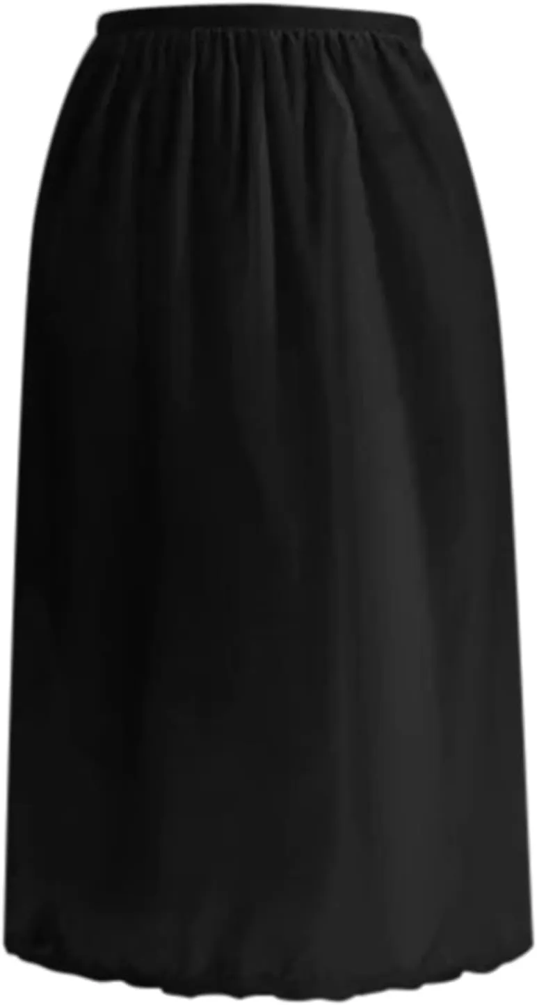 Women Half Slips Under Dress Lace Hem Elastic Waist Petticoat Underskirt Knee Length Midi Skirt Sexy Mini Skirt