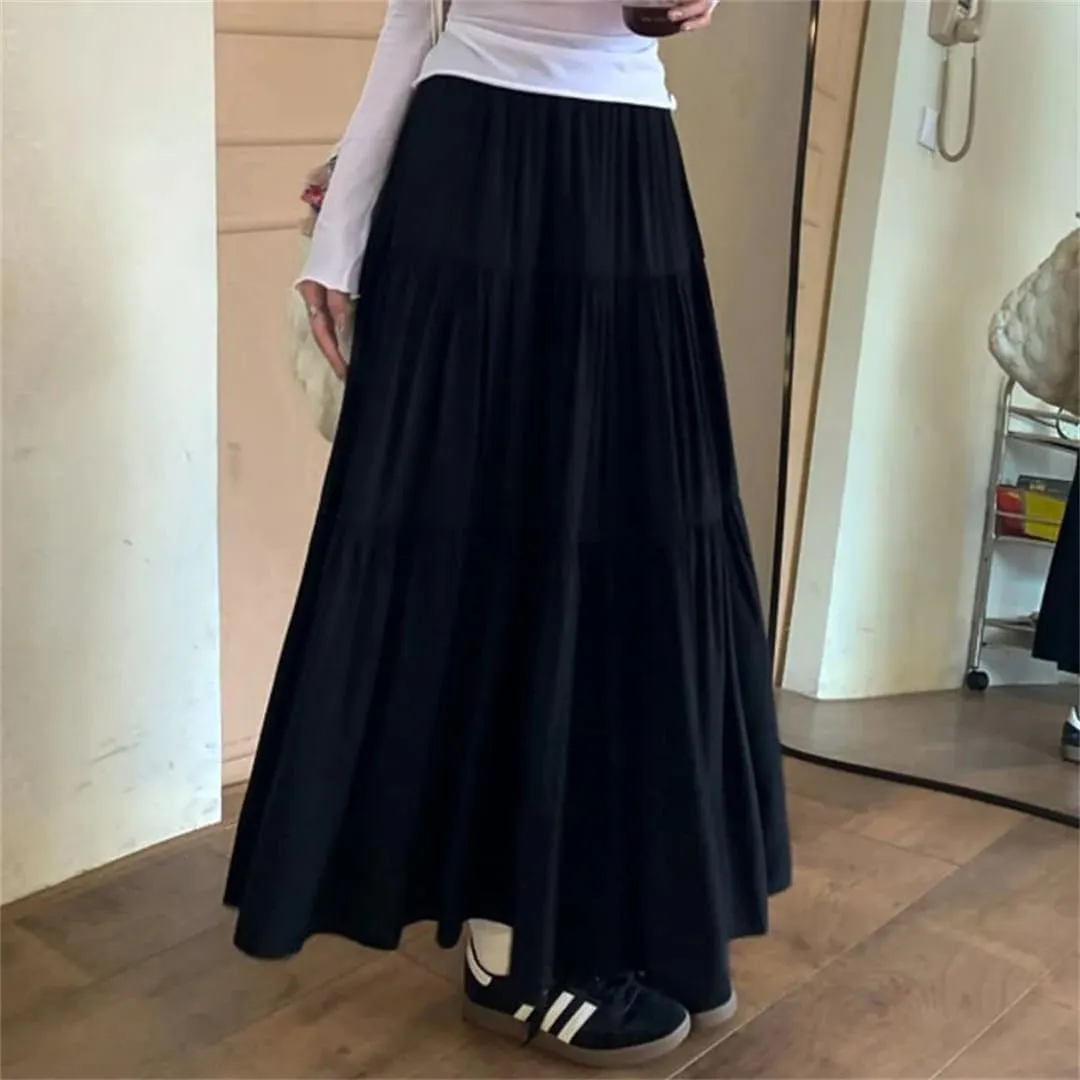 Women Summer Loose Long Skirts for A Line Cake Skirt Woman Fashion Midi Skirt Ladies