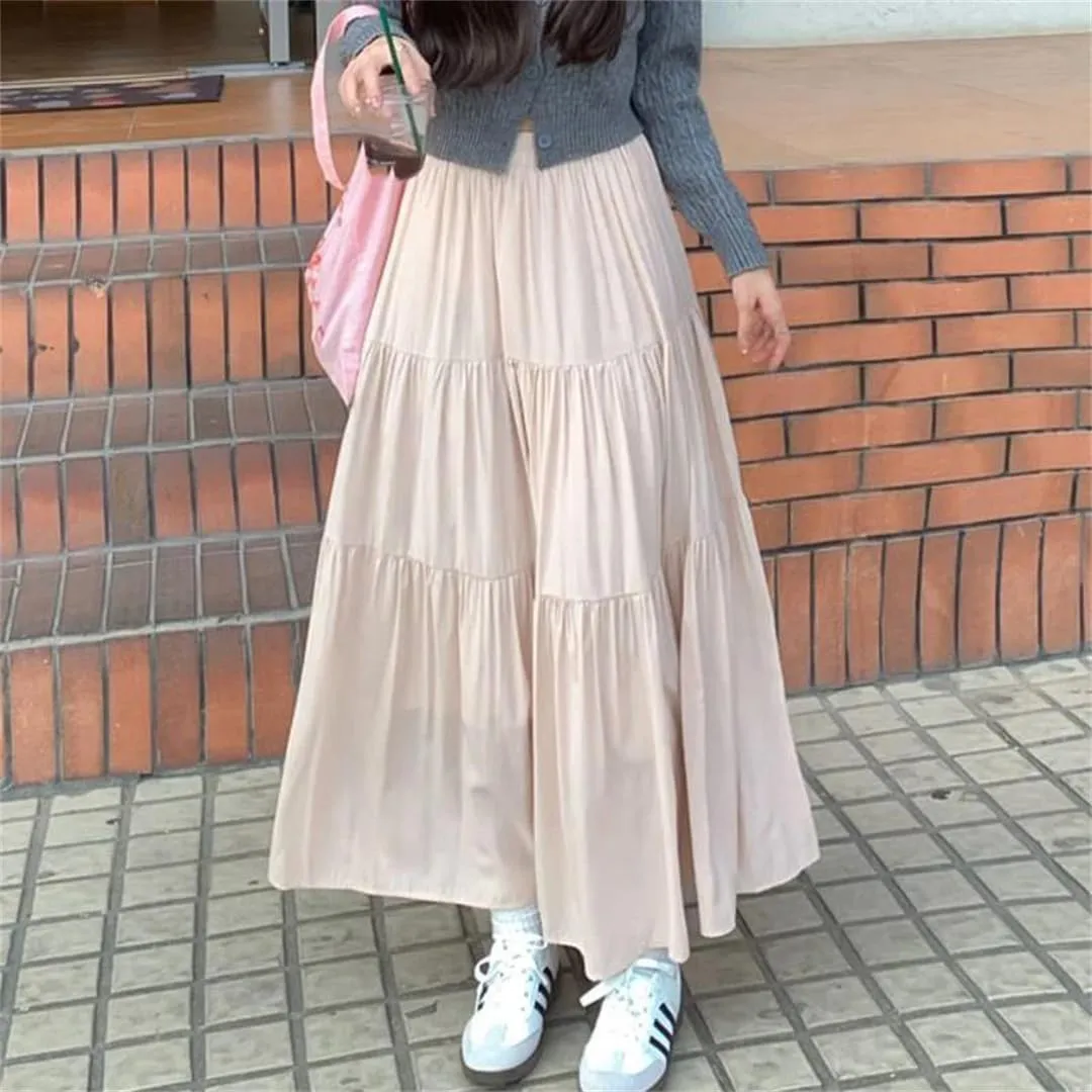 Women Summer Loose Long Skirts for A Line Cake Skirt Woman Fashion Midi Skirt Ladies