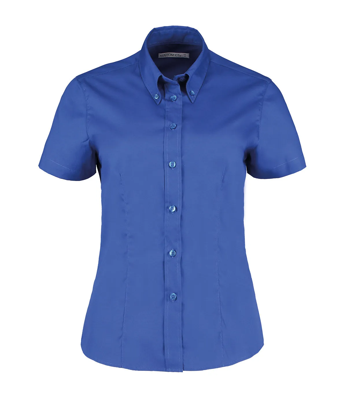 Womens corporate Oxford blouse short-sleeved (tailored fit) | Royal