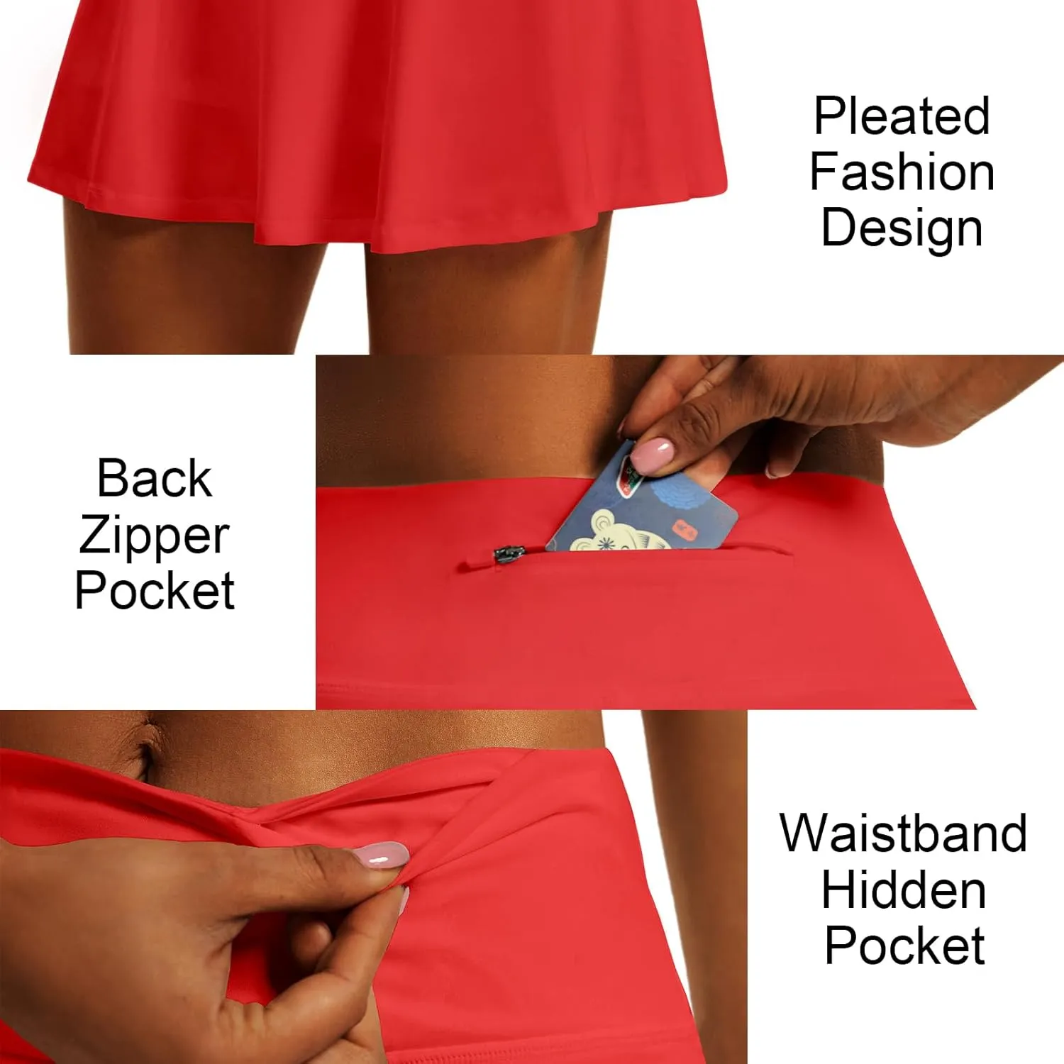 Women's High Waist Pleated Tennis Skirt Lightweight Athletic Golf Skorts Skirts for Women with 4 Pockets Shorts
