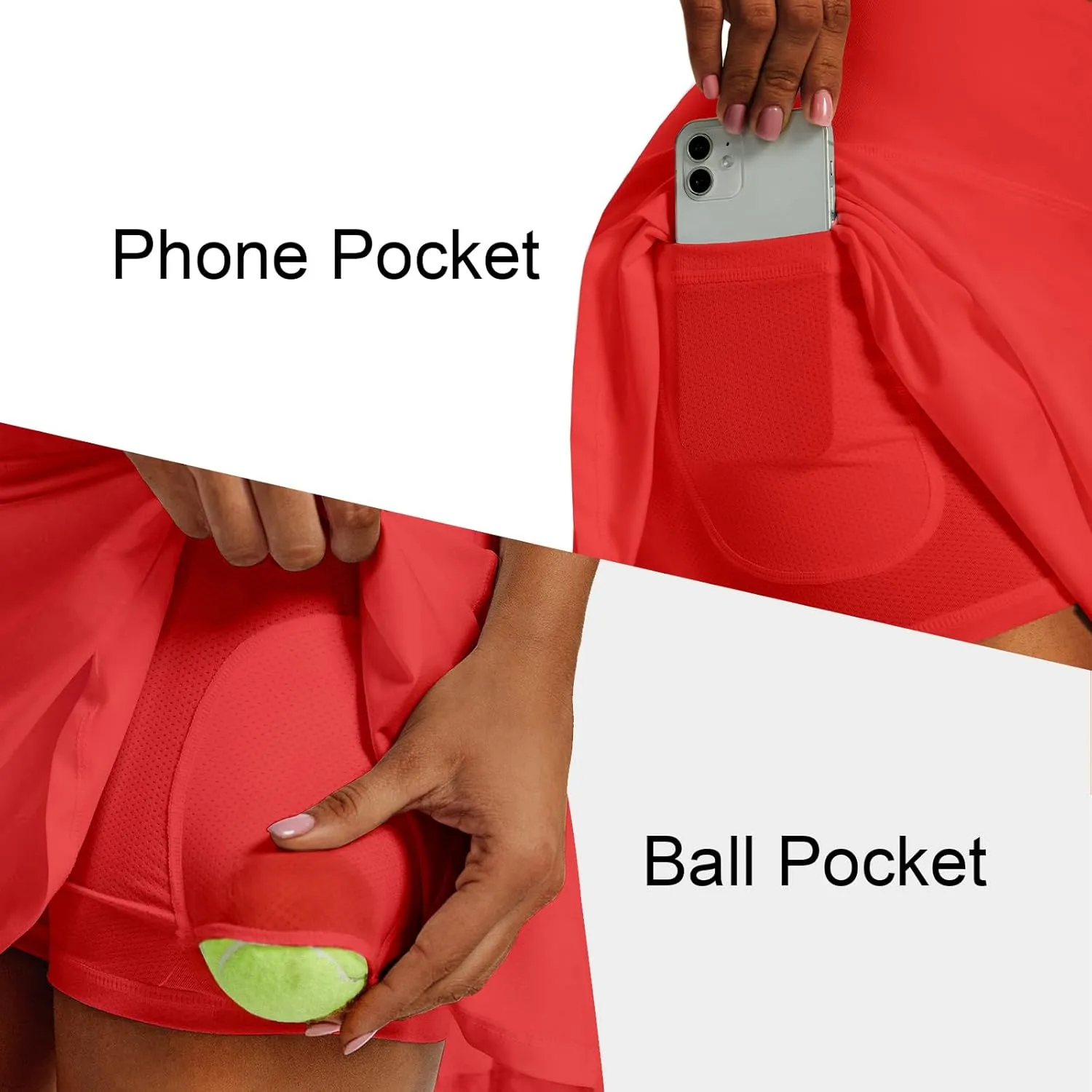 Women's High Waist Pleated Tennis Skirt Lightweight Athletic Golf Skorts Skirts for Women with 4 Pockets Shorts