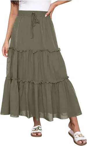 Womens Loose Fit Skorts for Women Maxi Long Midi Knee High High Cut Basic 2025 Y2K