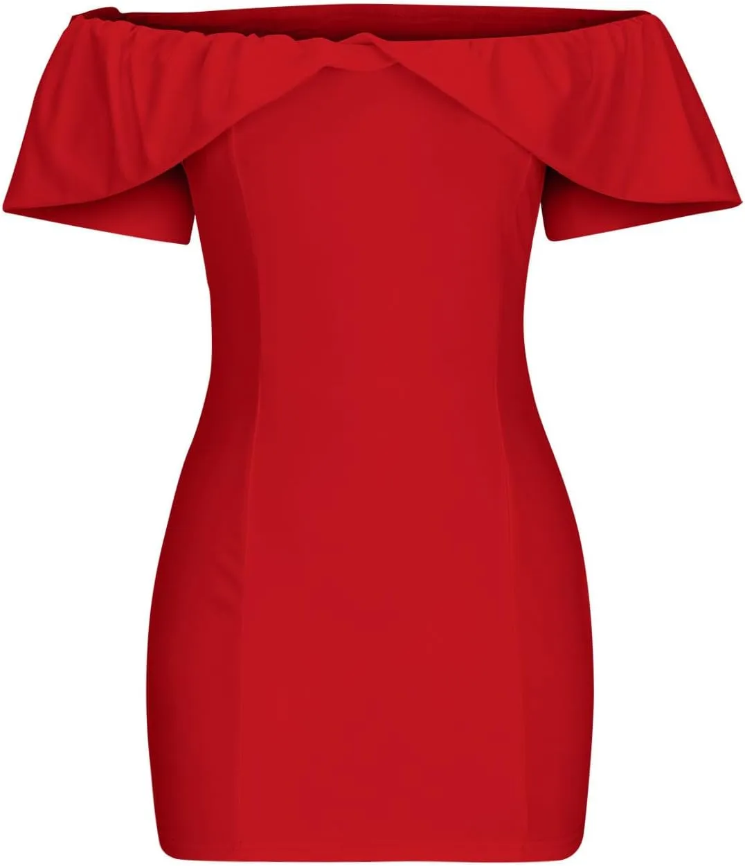 Womens Off Shoulder Ruffle Short Sleeve Wedding Guest A Line Dress Cocktail Party Pencil Dresses Slim Fit Dress