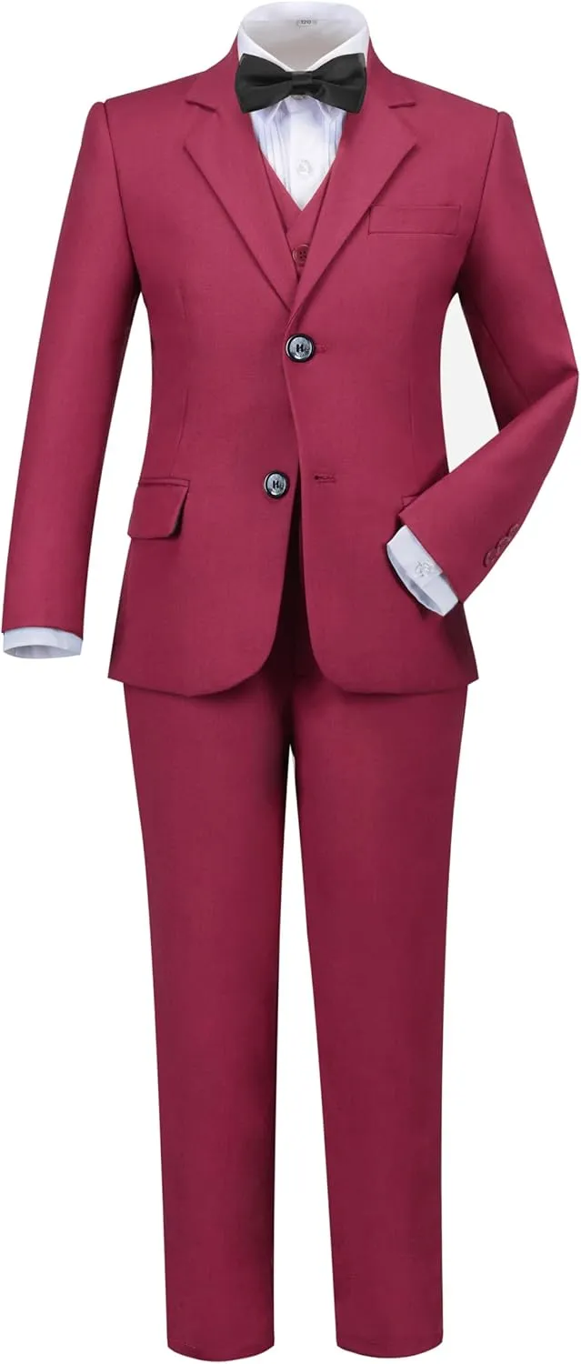 Yanlu Boys Suits Set Vest Pants Dress Shirt and Tie for Toddler Kids Formal Dresswear