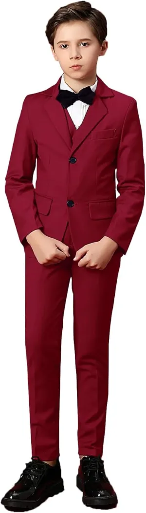 Yanlu Boys Suits Set Vest Pants Dress Shirt and Tie for Toddler Kids Formal Dresswear